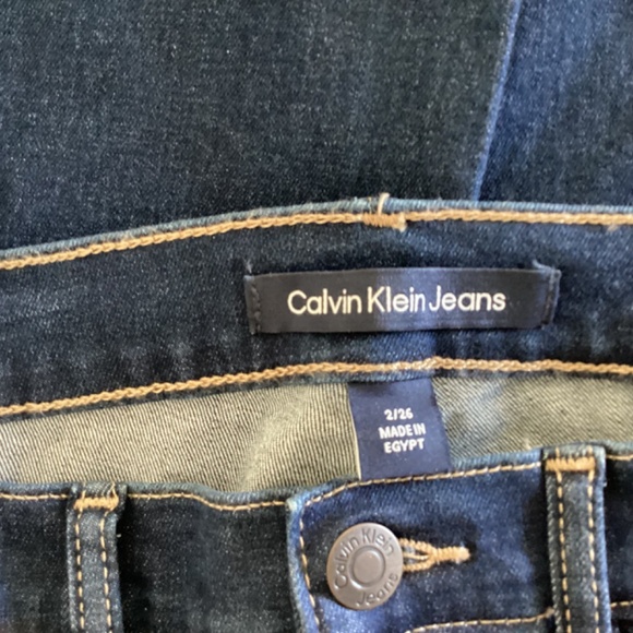 Calvin Klein Jeans High Rise Boot Cut Dark Denim Wash Patch Pockets - Picture 6 of 14